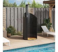 Gecheer Outdoor Shower, Black Rectangular Synthetic Rattan, Outdoor Use, Suitable for 1 Person, 39.4 x 39.4 x 95.1 (39.4 x 39.4 x 95.1) (368212)
