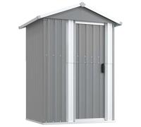 Gecheer Outdoor tool storage shed | Rust-resistant galvanized steel | Large capacity storage | Suitable for gardening and swimming equipment | Grey | 126 x 97.5 x 177 cm Model316234