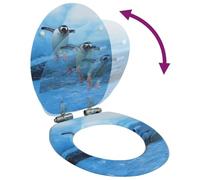 Gecheer Penguin Design MDF Toilet Seat with Soft Close & Adjustable Hinges - Fits Most Common Toilet Bowls Model146917
