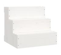Gecheer Pet Stair White 40x37.5x35 cm Solid Wood Pine Dog stairs Model822462