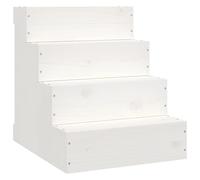 Gecheer Pet Stair White 40x49x47 cm Solid Wood Pine Dog stairs Model822467