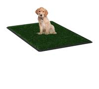 Gecheer Pet Toilet Training Set with Artificial Turf - Green/Black, 76x51x3cm Model170770