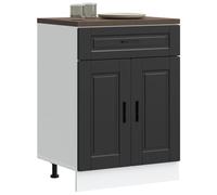 Gecheer Porto Kitchen Base Cabinet - Engineered Wood, 60 x 46 x 81.5 cm, Adjustable Feet, Easy Maintenance, Black Model853968
