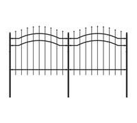 Gecheer Powder-Coated Steel Garden Fence Panel - Black, 239 x 140 cm, High Security Design for Home & Business Property Model151080