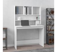 Gecheer Practical White Engineered Wood Desk with Storage, 102x45x148 cm - Space-Saving Design Model823000