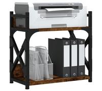 Gecheer Printer Stand 2 Tier Smoked Oak 40x20x40cm Engineered Wood Storage rack Model833992