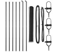 Gecheer PVC-Coated Steel Outdoor Fence Panel Set - Grey, 1000x3.2x100 cm, Easy Assembly, UV & Corrosion Resistant Model3352778