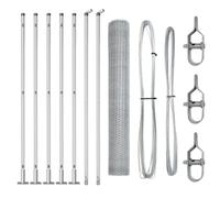 Gecheer PVC-Coated Steel Outdoor Fence Panel Set - Silver, 1000 x 3.2 x 120 cm, Easy Assembly, Pet-Safe Barrier Model3353767