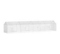 Gecheer Rabbit Cage Silver 400 x 78 x 78 cm Galvanised Steel Pet cage Model42019234