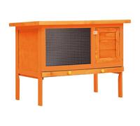 Gecheer Rabbit Hutch Cozy Cage with Solid Pine Wood Frame & Iron Mesh - 90x45x65.5 cm Model170157