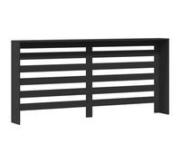 Gecheer Radiator Cover Wood Cabinet Heater Slats Covers Horizontal Slats for Living Room Bedroom Radiator Shelf Wooden Kitchen Bedroom Cabinet Engineered Wood Black 175x20x82 cm Engineered Wood