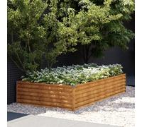 Gecheer Raised Garden Bed Kit Garden Planter Box Plants Vegetables Flowers Herb Planting Stand 195x100x36 cm Corten Steel