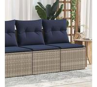Gecheer Rattan Garden Furniture Set 2 Piece Garden Sofa Set Outdoor Corner Sofa, Patio Sectional Conversation Furniture Sets with Storage Function Grey Poly Rattan Acacia