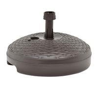 Gecheer Rattan Pattern Umbrella Base, Weather-Resistant Plastic Sand/Water Filled Stand, 20L Capacity, Brown, 45x28cm, for Garden Patio Outdoor 48770