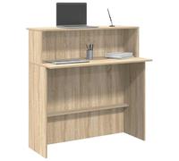 Gecheer Reception Desk Front Counter Desk with Shelf Retail Checkout Table Computer Desk for Beauty Salon Lobby Shop Office Sonoma Oak 100x50x103.5 cm Engineered Wood