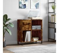 Gecheer Record Cabinet Smoked Oak 84.5x38x89 cm Engineered Wood Model831785