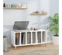 Gecheer Record Player Cabinet LP Record Storage Unit Wooden TV Media Entertainment Center Console Unit White 100x38x48 cm Engineered Wood Type5