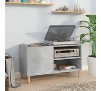 Gecheer Record Player Cabinet LP Record Storage Unit Wooden TV Media Entertainment Center Console Unit Concrete Grey 84.5x38x48 cm Engineered Wood Type1