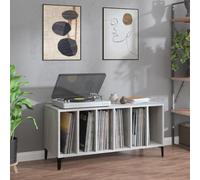Gecheer Record Player Cabinet LP Record Storage Unit Wooden TV Media Entertainment Center Console Unit Grey Sonoma 100x38x48 cm Engineered Wood Type3