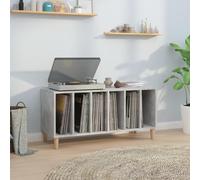 Gecheer Record Player Cabinet LP Record Storage Unit Wooden TV Media Entertainment Center Console Unit Concrete Grey 100x38x48 cm Engineered Wood Type4