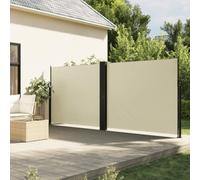 Gecheer Retractable Side Awning Outdoor Patio Privacy Screen Windbreak Garden Side Shade Panel for Balcony Terrace Patio Cream 160x600 cm