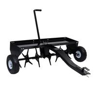 Gecheer Ride-On Lawn Aerator: Quick Soil Aeration, 102 cm Width, Black Steel, 50 kg Capacity Model147892