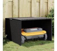 Gecheer Robot Mower Garage Black 86x90x52/57 cm Poly Rattan