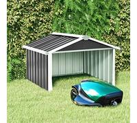 Gecheer Robotic Lawn Mower Garage Outdoor Power Equipment Accessories Garden Mower Shed House Cover Stable Protector Robotic Lawn Mower House 92x97x63 cm Galvanised Steel Anthracite