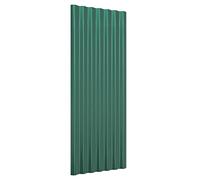Gecheer Roof Panels Roof Sheets Metal Roofing Covers, Powder-coated Steel Roofing Sheets, 12 pcs Corrugated Garage Shed Side Panels, for Carport Greenhouse Green 100x36 cm