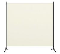 Gecheer Room Divider, Folding Protective Screen, Room Partition Privacy Separator Wall Furniture for Bedroom, Living Room and Office Cream White 175x180 cm
