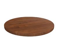 Gecheer Round Tabletop Round Table Top Desk Top Dining Table Top, Wooden Replacement Tabletop Home Indoor Furniture Dark Brown Ø30x1.5 cm Treated Solid Wood Oak