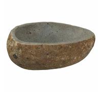 Gecheer Rustic Bathroom River Stone Sink - Light Grey, Polished Finish, Indoor Use Only Model4103948