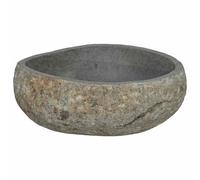Gecheer Rustic Bathroom River Stone Sink - Light Grey, Polished Finish, Indoor Use Only Model4103949