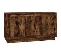 Gecheer Sideboard Side Cabinet Living Room Bedroom Kitchen Dining Room Storage Cupboard Buffet Table Smoked Oak 102x35x55 cm Engineered Wood