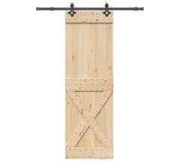 Gecheer Sliding Door NARVIK Natural and Black 70 x 210 cm (152.5 cm) 3445371