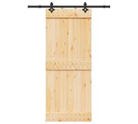 Gecheer Sliding Door NARVIK Natural and Black 85 x 210 cm (152.5 cm) 3445277