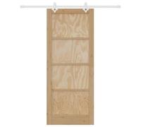 Gecheer Sliding Door Natural and White 86 x 211 cm Solid Pine Wood 3445529