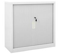 Gecheer Sliding door wardrobe grey 90x40x90 cm steel Cabinets and storage Model336430