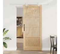 Gecheer Sliding Door with Hardware Set 86x211 cm Solid Wood Pine for Closet, Bedroom, Industrial Style Model3333568