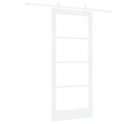 Gecheer Sliding Door with Hardware Set White 86x198,5 cm Solid Wood Pine Sliding Doors Model3332228