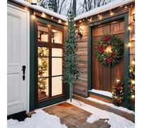 Gecheer Slim Green PVC Artificial Christmas Tree with 324 Tips, Half-Round, 240cm Tall Model344603