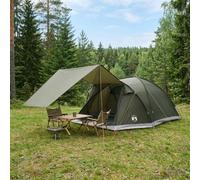 Gecheer Spacious 8-Person Cabin Tent with Roof, Waterproof Polyester and Steel, Blue, 425x370x192cm, for Family Camping, Festivals, Outdoor Adventures, Easy Setup, Collapsible with Carry Bag 42028588
