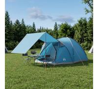 Gecheer Spacious 8-Person Cabin Tent with Roof, Waterproof Polyester and Steel, Blue, 425x370x192cm, for Family Camping, Festivals, Outdoor Adventures, Easy Setup, Collapsible with Carry Bag 42028588