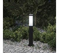 Gecheer Stainless Steel Outdoor Bollard Light - IP44, 10x10x50cm, E27 Socket, 40W Max, Black Model4006071