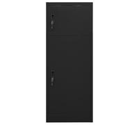 Gecheer Steel Saddle Cabinet with Lockable Doors, Black 53x53x140cm Horse Tack Storage Locker for Stable and Tack Room 339601