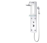 Gecheer Stylish Multifunctional Shower Panel System with Rain, Massage, Handheld Modes - Silver Model151421