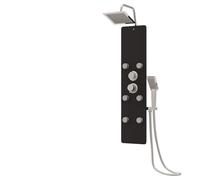 Gecheer Stylish Stainless Steel & Tempered Glass Shower Panel with 3 Functions - Black Model151420