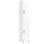 Gecheer Tall Kitchen Cabinet Free Standing Storage Cupboard Bookcase Wooden Floor Storage Cabinet Unit for Living Room Kitchen Hallway High Gloss White 34.5x34x180 cm Engineered Wood 194