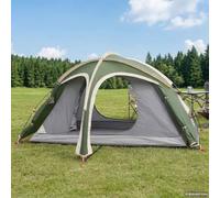 Gecheer Trekking Tent with Rainfly Water-Resistant 3-Person Green | 185T Polyester PU Coating, Fiberglass & Steel Frame, 1 Room, 1 Door, 1 Window, 7.36㎡ Floor Area, 6.05kg | Ideal for Small Group Trek
