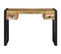 Gecheer Vintage Solid Reclaimed Wood Desk with Steel Frame - Home Office Study Table - Unique Handmade Retro Style Model243276